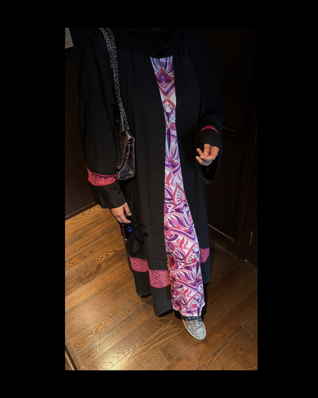 Noir bloom abaya