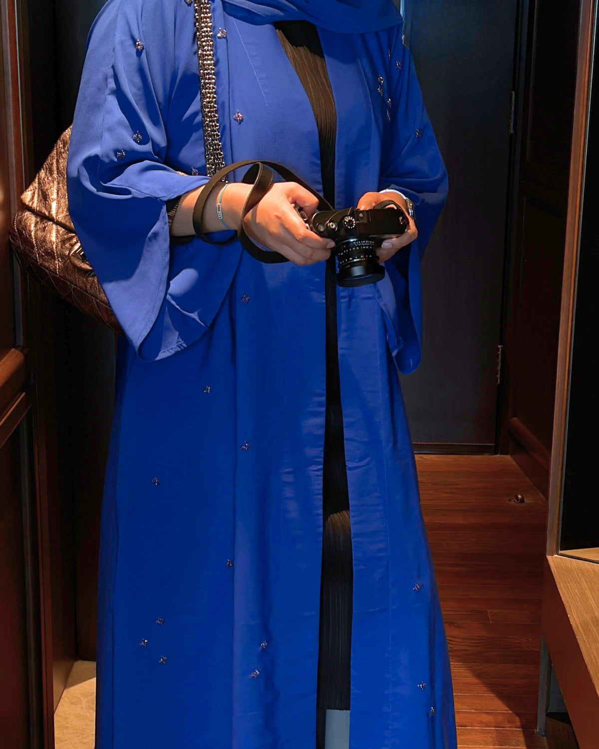 Blue beads abaya