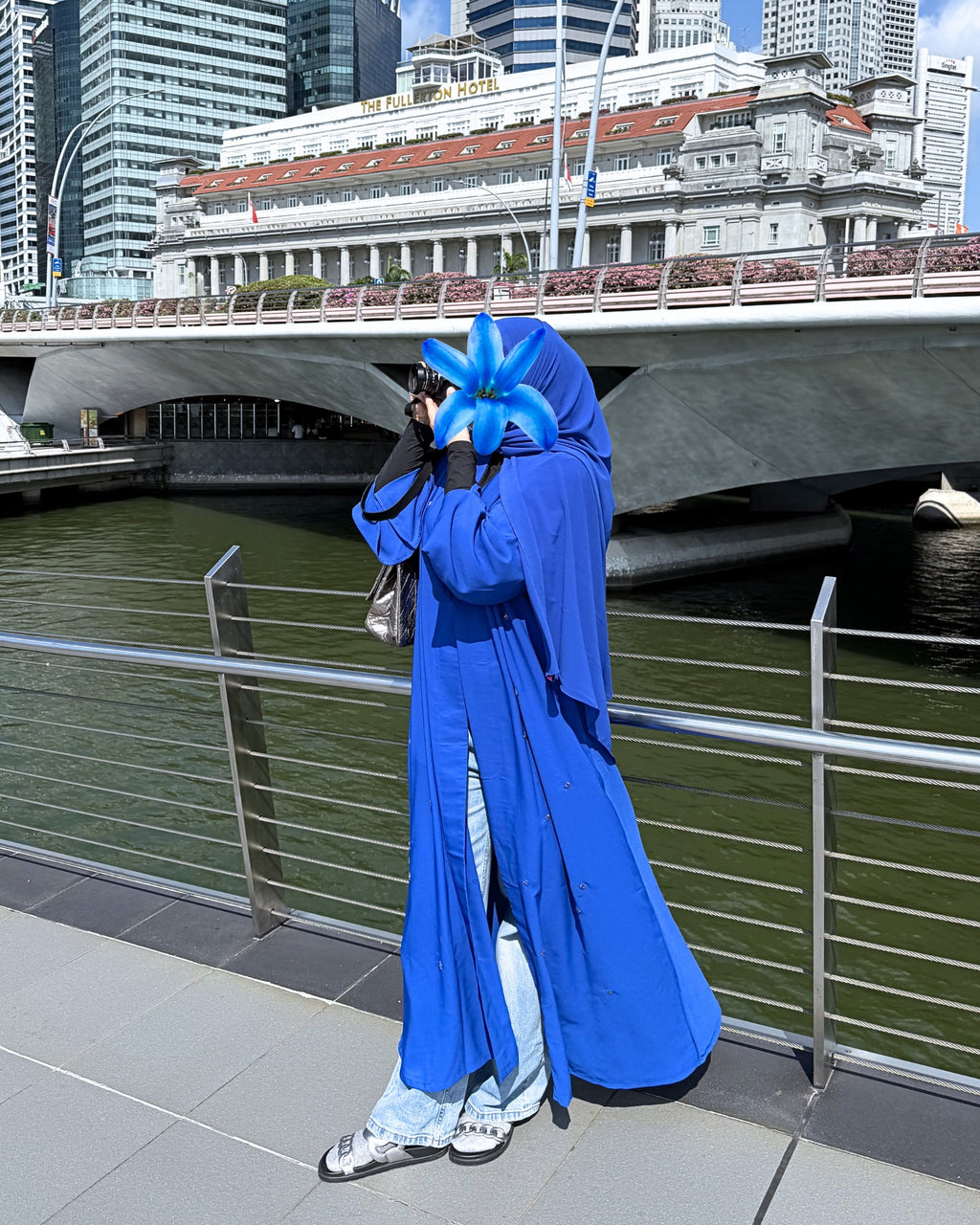 Blue beads abaya