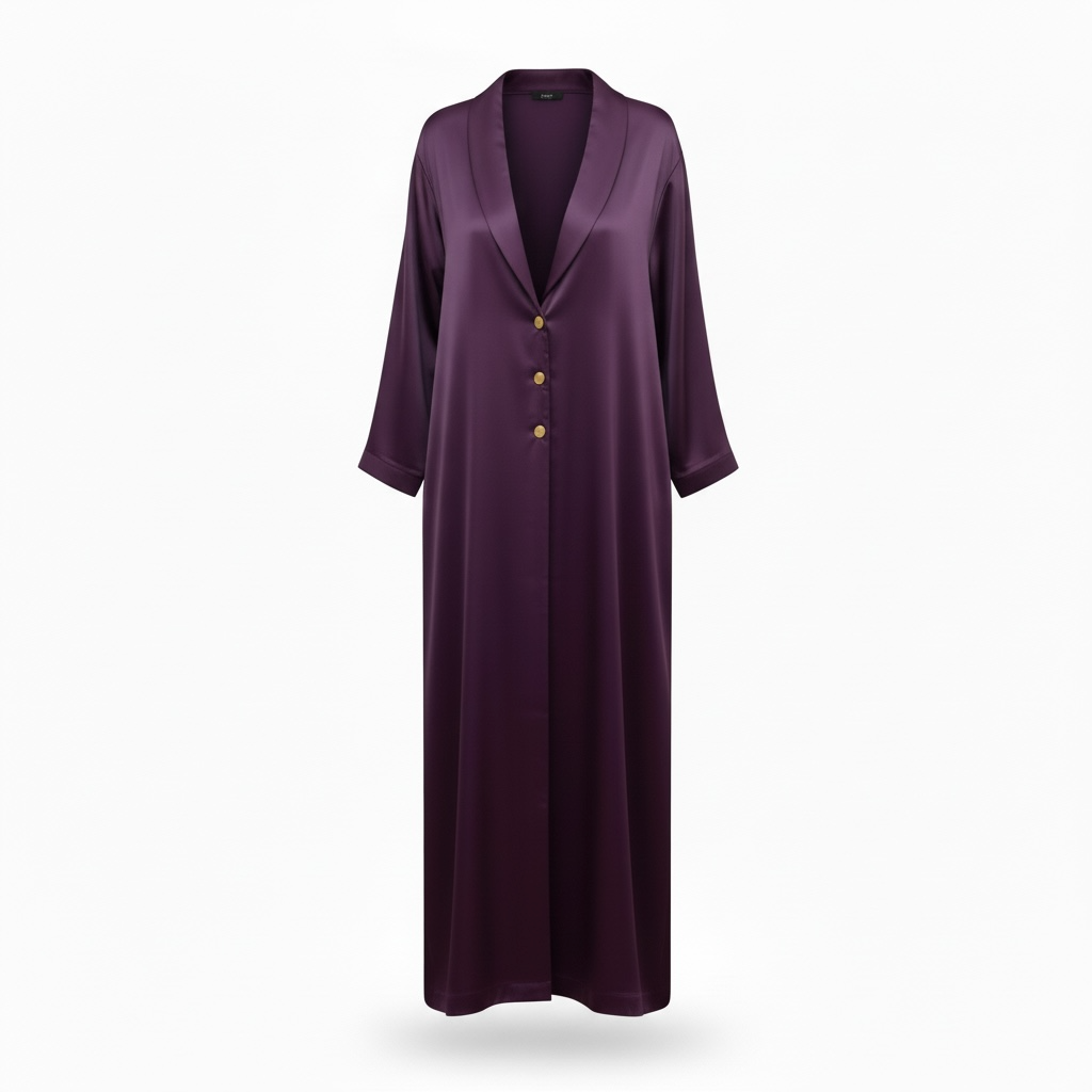 Purple satin abaya